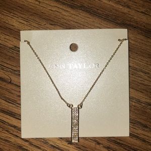 Gold Rectangle Drop Ann Taylor Necklace